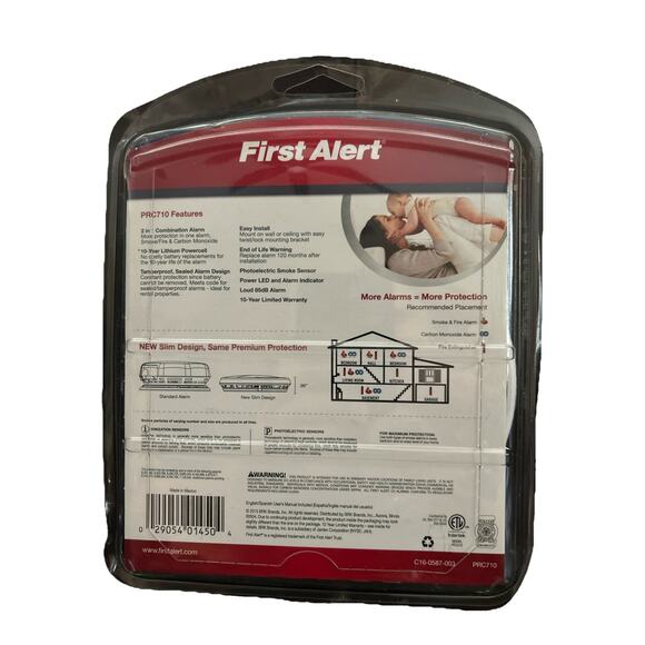 New First Alert Slim Smoke & Carbon Monoxide Detector w/ Photoelectric Sensor - Picture 2 of 2